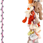 CERETIA 80" 2-Pack Cotton Hanging Storage Chain For Stuffed Animals Storage with 20 Metal Clips, Stuffed Animal Organizer Chain for Wall Corner Nursery Play Room, White