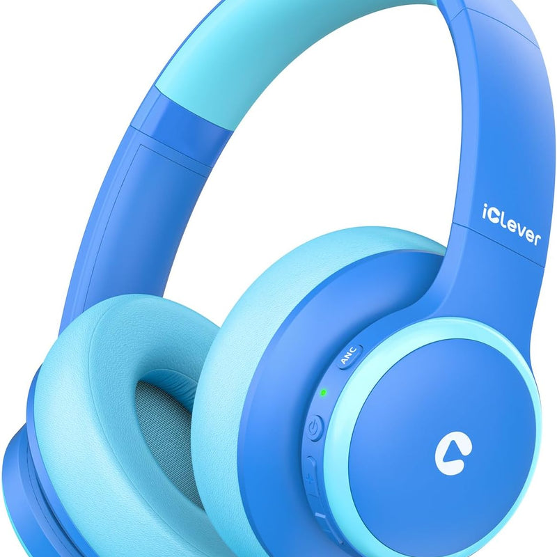 iClever BTH26 Active Noise Cancelling Headphones for Kids, 60H Playtime | SafeSound Tech 3.1, USB C Fast Charging, Bluetooth5.4, Kids Bluetooth Headphones, with Mic AUX Cord for iPad Airplane, Purple