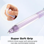 WRITECH Retractable Gel Ink Pens: 0.7mm Fine Point Black-Ink Aesthetic Gradient Color Barrel Soft Grip Medium Point Pen 5ct with 5 Refills for Journaling Smooth Writing Quick-dry No Bleed