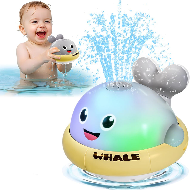 Whale Bath Toys, Toddler Pool Toys for 1 2 3 Year Old Boy, Light Up Baby Bath Toys for Kids Ages 1-3, Bathtub Fountain Water Toys for Toddlers Girl & Boy Gifts
