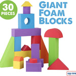 LOLO TOYS Large Building Foam Blocks - Giant Jumbo Big Blocks for Toddlers (30 Pieces)