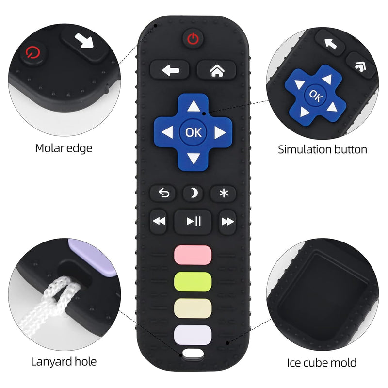 Chuya Baby Teether Toy, Food-Grade Silicone, 3-24 Months, TV Remote Control Shape, Teething Relief for Infants