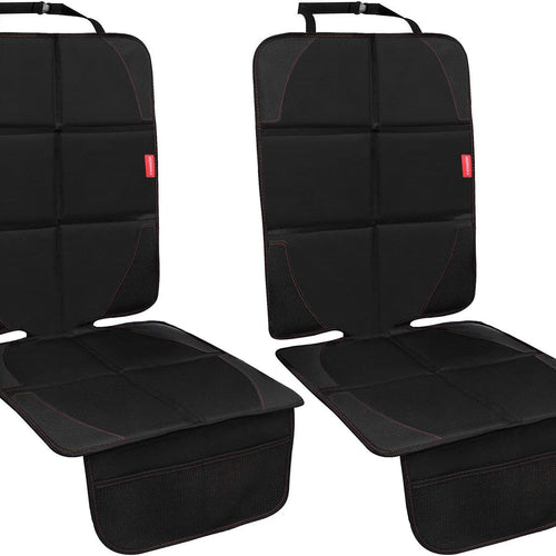 MORROLS Car Seat Protector, 2 Pack Carseat Protector with Thick Padding, Baby/Pets for Child Car Seat-Mesh Pockets-Waterproof-Universal Size(Black)
