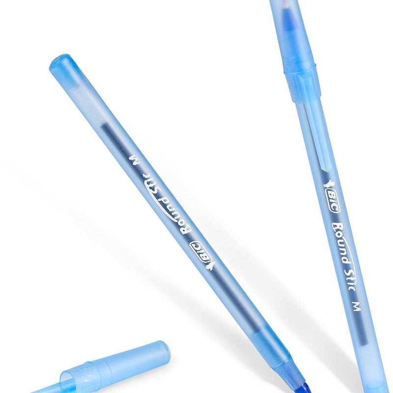 BIC Round Stic Xtra Life Ballpoint Pen with 1.0 mm Medium Point and Consistent Ink Flow, 60-Count in Blue Ink