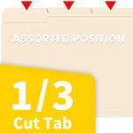SUNEE File Folders, 30 Pack Manilla Folders 8.5 x 11, 1/3 Cut Tab for Easy Labeling and Organization, Durable Standard Paper for Home, Office, School Filing