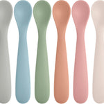Eascrozn Baby Spoons, 6 Pack First Stage Silicone Feeding Spoons, BPA Free | Soft Tip Feeding Baby Utensils, Baby Led Weaning Supplies Training Spoons, Dishwasher and Boil Safe