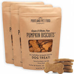 Portland Pet Food Pumpkin Dog Treats, Healthy, Grain-Free Biscuits 3 Pack | Human-Grade, Limited Ingredient, Natural Low Calorie Training Treats for Small & Large Dogs, Puppy to Senior, Made in USA