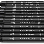 Hethrone Black Markers for Drawing - Brush Pens with Felt Tips for Artists - Calligraphy Pens, 12 Pack
