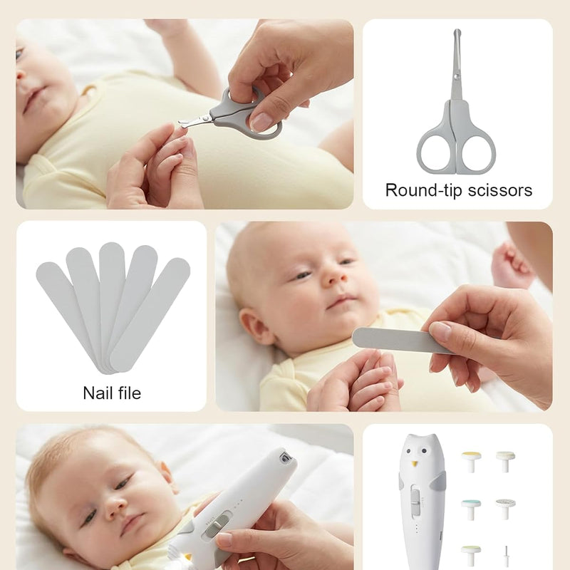 Lictin Baby Healthcare and Grooming Kit, 26 in 1 Electric Nail Trimmer Set | Safe Rechargeable Baby Nail File with Auto Light, Newborn Baby Safety Care Set for Newborn Infant Toddlers Boys Girls