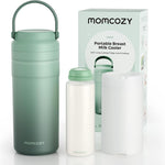Momcozy Portable Breast Milk Cooler for Travel, 24H Ice-Free Cooling | 360° Surrounded Cooling Breastmilk Storage with 12oz Bottle, Leak Proof, Hassle-Free, Baby Breastfeeding Essentials for Mom