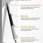 STAGEEK 0.5mm Mechanical Pencil, Metal Art & Drafting Pencil with Eraser and 60 HB Lead Refills, Professional Drawing Pencil for Artists, Students, School, Office, Writing, Sketching, Drafting(Black)