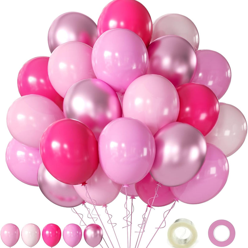 60Pcs Metallic Chrome Blue Balloons Kit, 12Inch Latex Balloons for Birthday, Wedding, Party Decoration