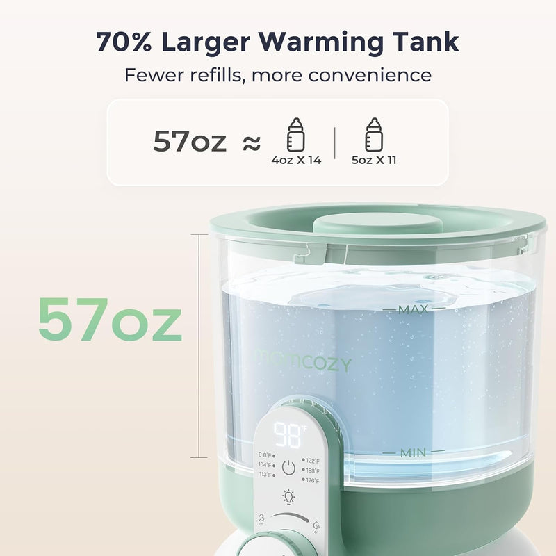 Momcozy Instant Water Warmer, 57 fl oz Baby Formula Water Dispenser | Dual Lights for Night Feedings, 6 Temperature Settings, Detachable Tank, Newborn Essentials, Electric Kettle Alternative