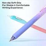 WRITECH Gel Pens Fine Point: Nebula Pen Set 0.7mm Black Ink Retractable 6ct Medium Point Smooth Writing with Aesthetic Gradient Color Barrel for Journaling Note Taking Silent Click No Smear