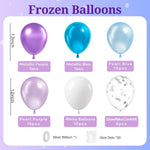 BAUANOOY 60pcs 12 inch Frozen Balloons Purple Blue Snowflake Confetti Party Supplies