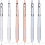 6pcs Gel Pen set, Black Ink Pens 0.18mm /0.28mm / 0.38mm Ultra Fine point Smooth Writing Pens with Silicone Grip, Retractable Cute Pens for Journaling NoteTaking sketching drawing stationery