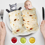 Lhedon Taco Blanket Baby Tortilla Blanket Burrito Swaddle 0-9 Months | Baby essentials blanket with 285 GSM soft flannel, ideal for nursery, stroller and travel, featuring a cute photo prop design