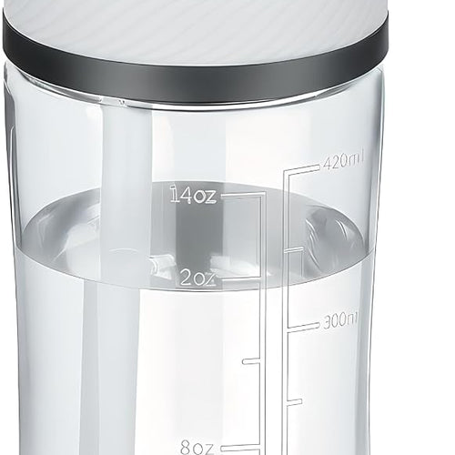 14oz Clear Kids Water Bottle with Straw Lid, BPA-Free Tritan, Measurement Scale, Sturdy Handle Wide Mouth Leak-proof Reusable Plastic Bottle for Boy& Girls, Back to School（Clear）