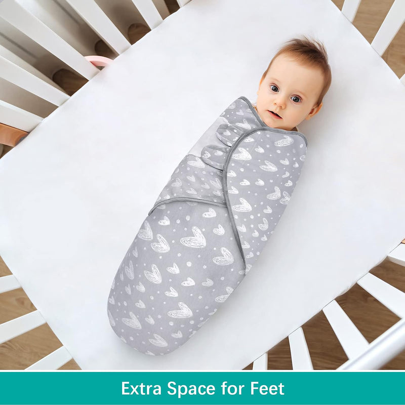 Biloban Baby Swaddles 0-3 Months for Boy Girls, Baby Swaddle | Newborn Swaddle, Cotton Swaddle Blanket, Baby Essentials, Lovely Grey Print, 2 Pack