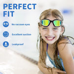 ZIONOR G1 MINI Polarized Kids Swim Goggles for Boys Girls Ages 6-14 | Glare-Reducing Polarized Lenses with Anti-Fog UV Protection, Leakproof Comfort Fit, Wide View and Easy-Adjust Strap