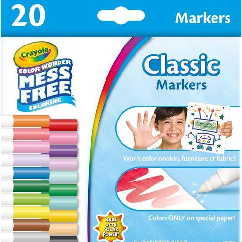 Crayola Color Wonder Marker Refill Set (20ct), Mess Free Broad Line Markers for Toddlers, Mess Free Coloring for Kids, Toddler Gifts