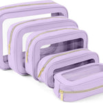 YOPCDJ 5PCS Diaper Bag Organizer Pouch Set, TSA Approved Toiletry Bag，Clear Waterproof TPU Makeup Bag Set Travel Organizer Bags for Women and Kids