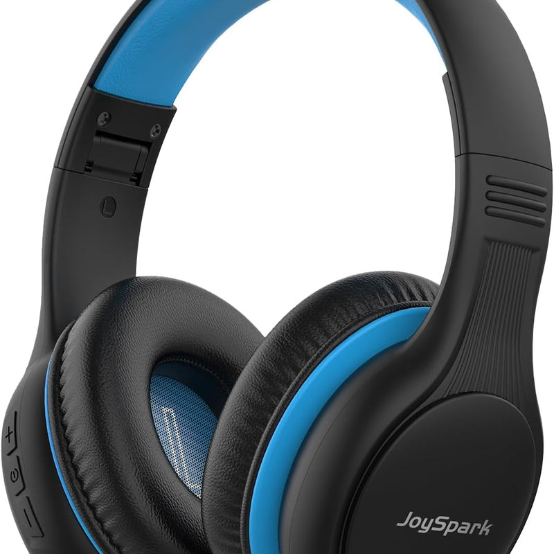 JoySpark Kids Bluetooth Headphones, 60 Hours Playtime, Bluetooth 5.4 Kids Headphones Wireless, Type-C Fast Charging, 85/94dB Volume Limited, Foldable Toddler Wireless Headsets with Mic-Black Blue