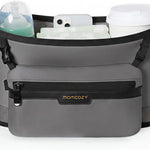 Momcozy Slim Stroller Organizer with 2 Insulated Cup Holders | Non-Slip Silicone Straps with Detachable Mini Pouch, Dense-Weave Parent Console, Fits UPPAbaby, Doona, Graco and More