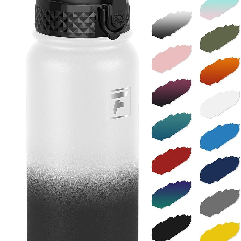 Fanhaw 20 Oz Kids Insulated Stainless Steel Water Bottle with Straw Lid, Leakproof & Anti-Dust Everyday Use Bottle for School, Women & Men, Back to School Essentials (Black)