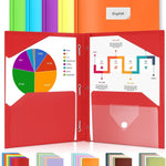 Sooez Folders with Pockets and Prong, 6 Pack, Pastels Colors, File Folders with Prongs, 2 Pocket Folders Bulk, Plastic Folder, School Folder College Supplies, Aesthetic Nursing Cute School Supplies