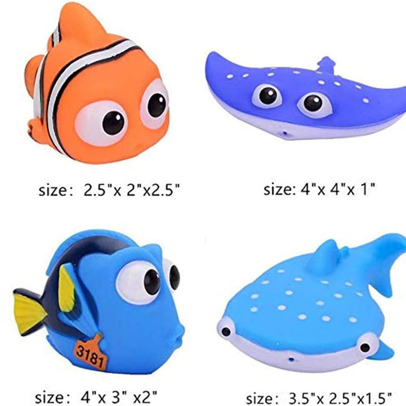 Kid Shower Toy Baby Bath Squirt Toys,Shark Bathtub Water Toys,4pcs Toddlers Infant Swimming Pool Toys,for Birthday Gifts Summer Beach,Pool Activity