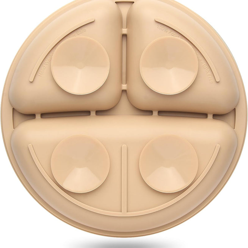 Eascrozn Toddler Plates 3 Pack, Divided Suction Plates for Baby | BPA Free, Food Grade Silicone Baby Plates, Non-Slip, Baby Led Weaning Supplies, Microwave and Dishwasher Safe