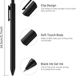 Kaco Gel Pens, 0.5 mm Fine Point, Black Ink 10 Count, Quick Dry Smooth Writing, Aesthetic Office Supplies Refillable Retractable