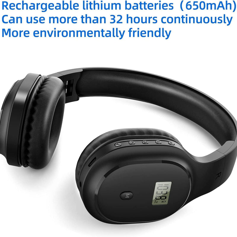 Rechargeable and Portable Personal FM Radio Headphones with Best Reception, Wireless Headset Radio Ear Muffs for Jogging, Mowing, Cycling, Meeting FM Receiver