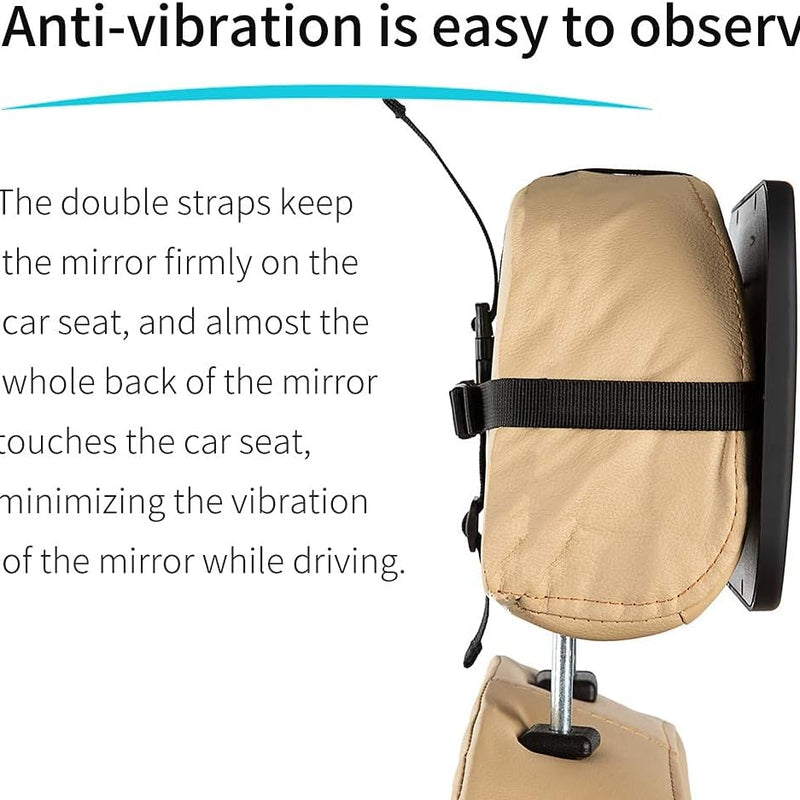 Baby Car Mirror Backseat, Black | Most Stable, Premium Matte Finish, Ultra High Definition PMMA Material, Secure and Shatterproof