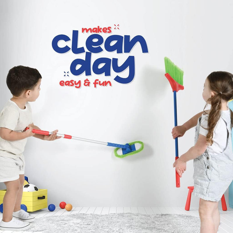 Play22 Kids Cleaning Set 4 Piece - Toy Cleaning Set Includes Broom, Mop, Brush, Dust Pan - Toy Kitchen Toddler Set is A Great Toy Gift for Boys & Girls