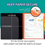 H4D 12 Pocket Poly Project Organizer, Spiral Multi Pocket Folder Organizer, Multi-Subject Folder Notebook, Letter Size