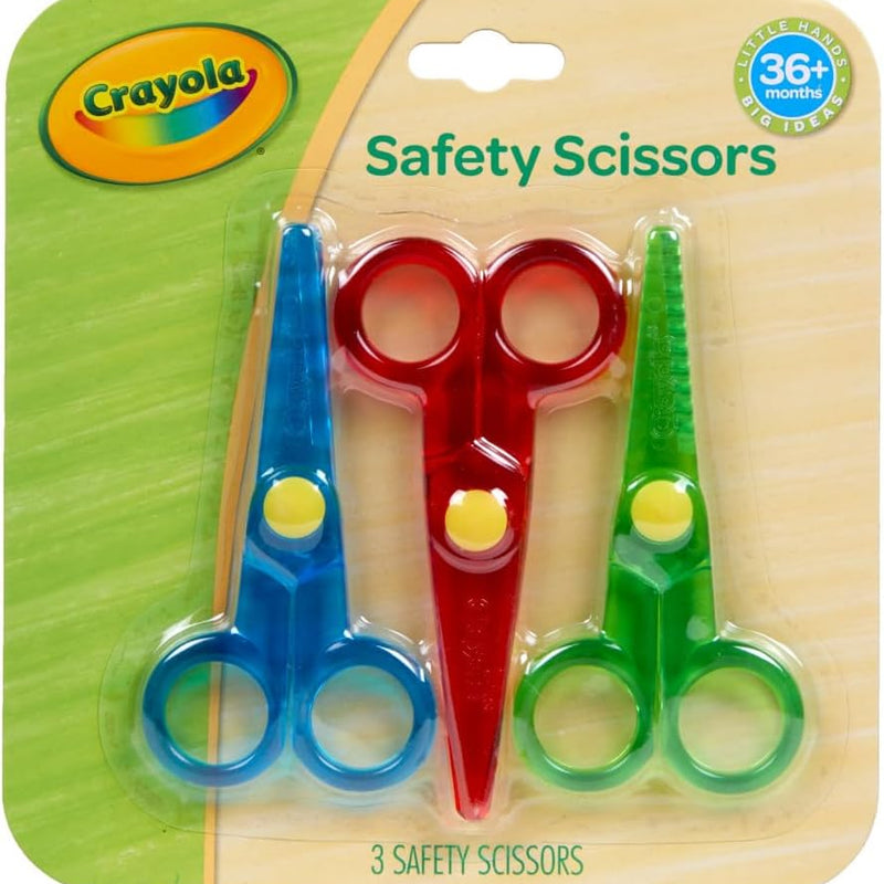 Crayola 3pk Blunt Tip Toddler Safety Scissors for Preschool Art Projects, Right and Left Handed
