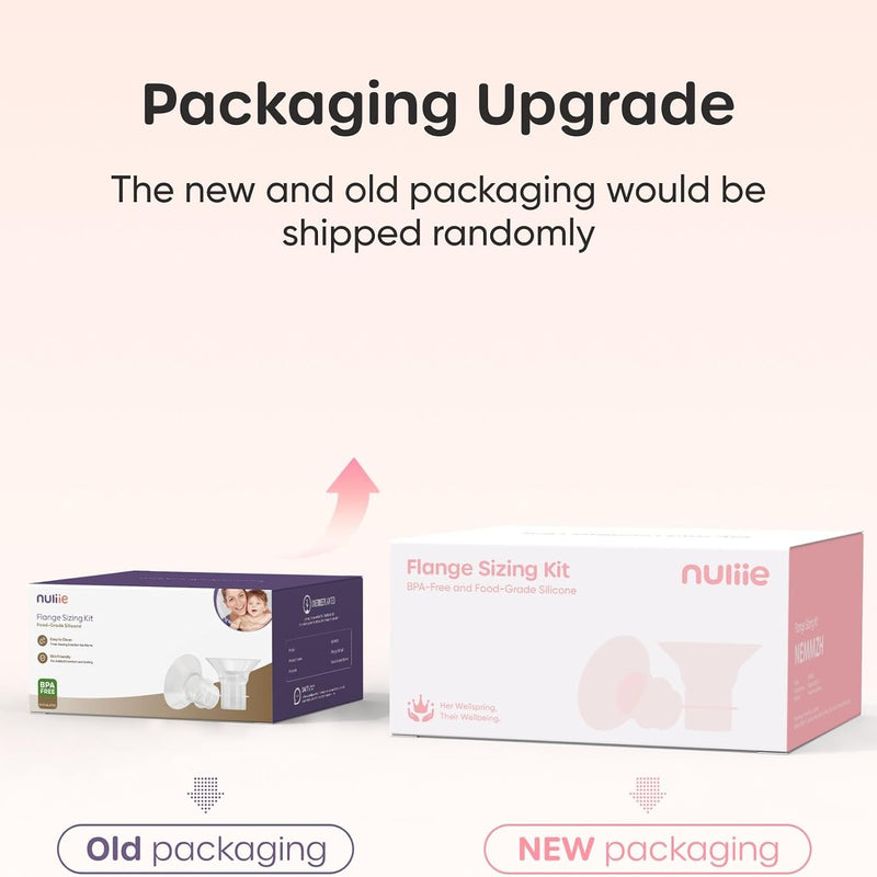 Nuliie Silicone Flange Inserts 13/15/17/19/21mm 10PCS for 24mm Breast Pump | Compatible with Spectra, Includes Nipple Sizer for Flanges for Accurate Sizing, Boosts Pumping Efficiency & Comfort, BPA-free