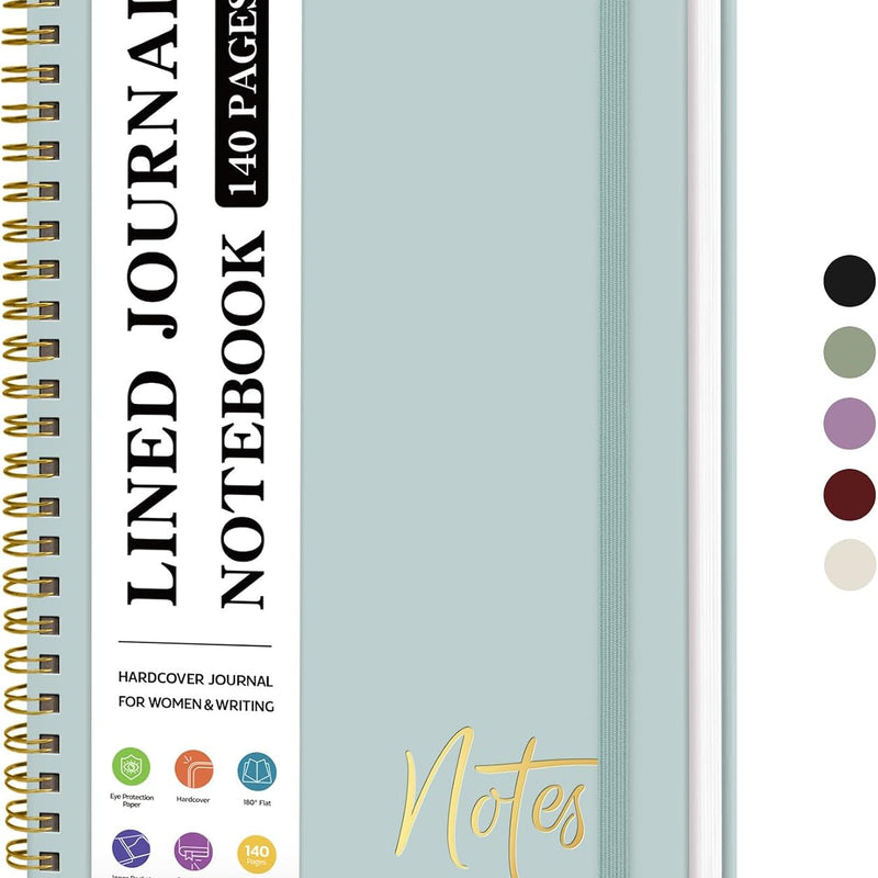 ZOTIA Lined Spiral Journal Notebook for Women, A5 College Ruled Journals for Writing, Hardcover Notebooks for Work, Note taking and Office School Supplies,140 Pages - Purple