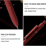 YOXMJDB Gel Pens, 5 Pcs 0.5mm Fine Point Smooth Writing Pens Cute Pens, High-End Series Black Ink Pens for Journaling Note Taking, School Office Supplies for Women Men (5 Pcs Vintage)