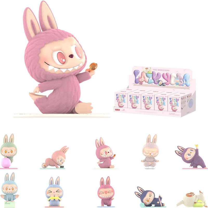 POP MART THE Monsters Labubu Lazy Yoga Series Blind Box Mystery Box Figures, Random Design Action Figures Collectible Toys Home Decorations, Holiday Birthday Gifts for Boys and Girls, Single Box