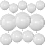 12Pcs Iridescent Round Foil Balloons: 22", 15", 10" 4D Clear Balloons for Birthday, Wedding, Mermaid Party Decor