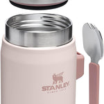 STANLEY Classic Food Jar and Spork | Vacuum Insulated Food Container | Wide Mouth Screw On Lid | Packable for Travel | Stainless Steel with Leakproof Lid | BPA-Free