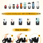 Universal Stroller Cup Holder with Mobile Phone Case, 2-in-1 Strollers Storage Rack, 360 Degrees Rotation Drink Holder for Bike, Pushchair, Wheelchair, Walker,Bicycle, Fits Most Cups