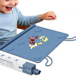 Silicone Placemat for Toddler Eating: Wipe Clean & Roll Up in The Diaper Bag - Table Mat for Restaurant/Travel/On-The-Go