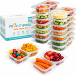Reusable Snack Containers with Lids 20 Pack (40 Pieces) Portion control, Snack Pack Containers 2 Double Compartment Snack Containers for Kids On the Go Meals, Camping Snack Tray Prep