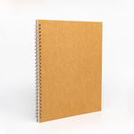 DSTELIN 10 inch x 7.5 inch, 100GSM, Blank Spiral Notebook, 1-Pack, Soft Cover, Sketch book, 100 Pages / 50 Sheets, with writing backboard, (Brown)
