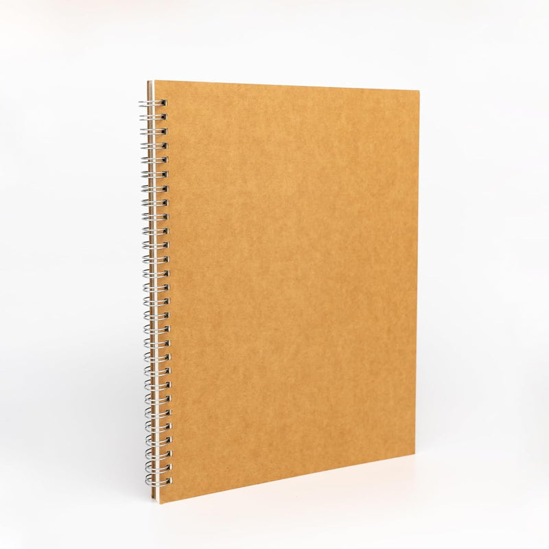 DSTELIN 10 inch x 7.5 inch, 100GSM, Blank Spiral Notebook, 1-Pack, Soft Cover, Sketch book, 100 Pages / 50 Sheets, with writing backboard, (Brown)