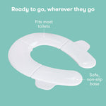 Frida Baby Fold-and-Go Portable Potty Seat for Toilet, Foldable Travel Potty Seat for Toddler, Fits Round & Oval Toilets, Non-Slip Base, Handles, Includes Free Travel Bag